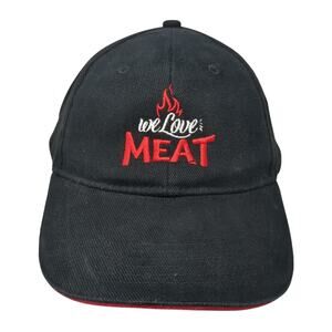 We Love Meat TVI Portioning Slideback Hat Black One Size Embroidered